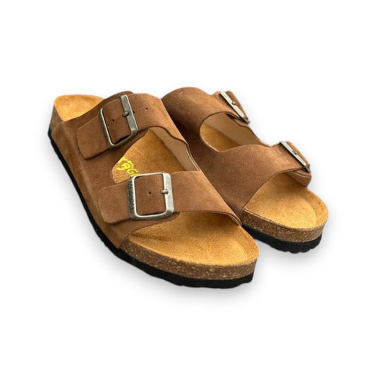 Suede Sandals – Brown Cork Sole